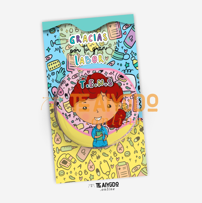 DIGITAL | TENS 22 | Estampa y porta chapitas Profesionales Avatar Mujer 🩺