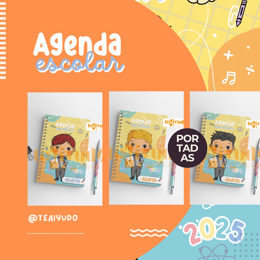 DIGITAL |  Escolar 25 | Portadas para Agenda Escolar Niño