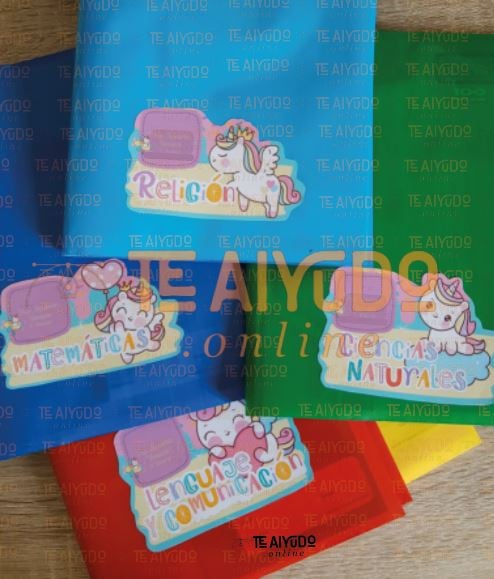 Forros asignatura con stickers personalizado