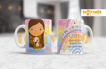 DIGITAL | Profesora 24 | Rainbow Colors | Tazones