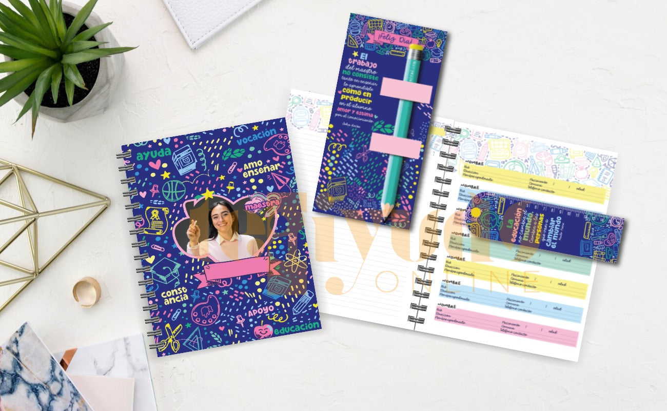 DIGITAL | Profesora 24 | Cute Blue | Planner Vertical