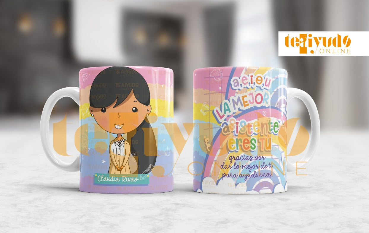 DIGITAL | Asistente 24 | Rainbow Colors | Kit Tazones - delantal blanco