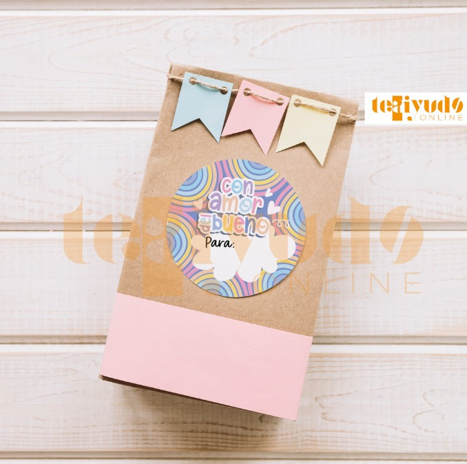 DIGITAL | Profesora 24 | Rainbow Colors | Etiquetas de Chocolate