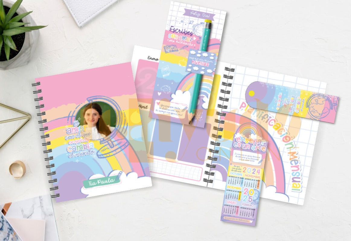 DIGITAL | Profesora 24 | Rainbow Colors | Planner A5