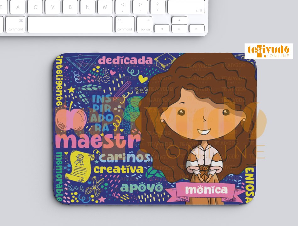 DIGITAL | Profesora 24 | Cute Blue | Estampa Mousepad+Chapitas
