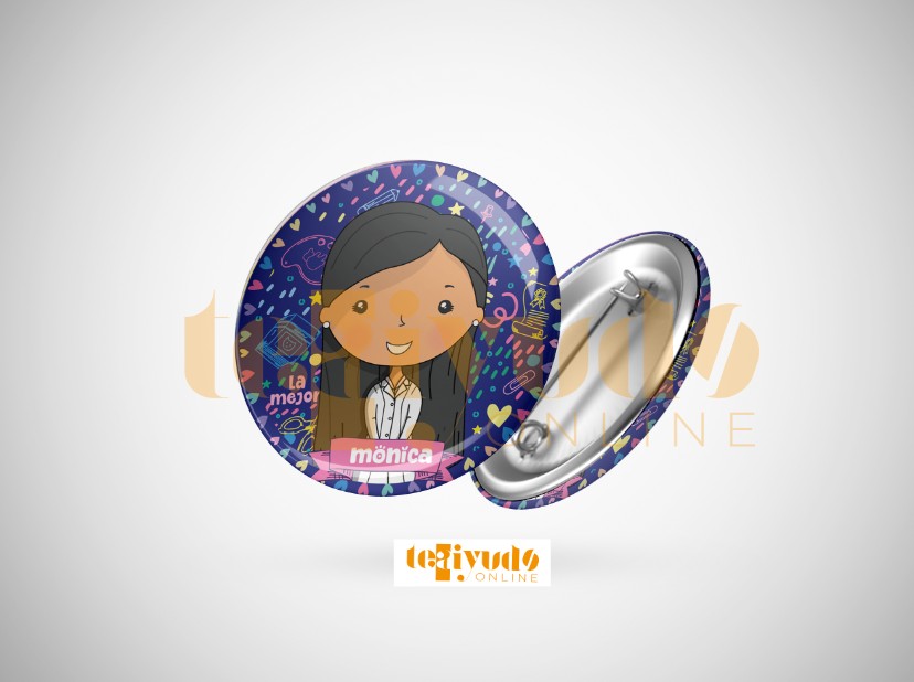DIGITAL | Asistente 24 | Cute Blue | Chapitas, delantal blanco