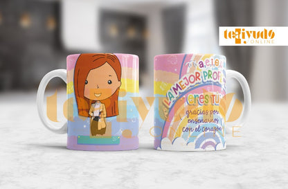DIGITAL | Profesora 24 | Rainbow Colors | Tazones