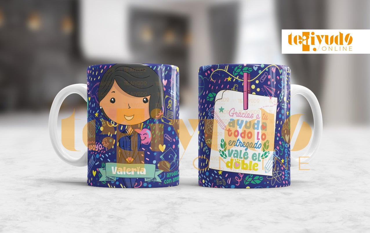 DIGITAL | Asistente 24 | Cute Blue | Tazones, delantal azul