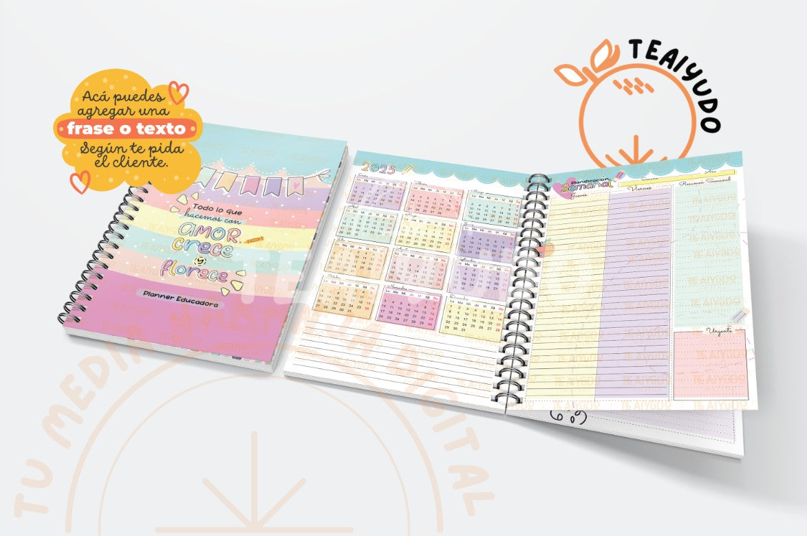 DIGITAL |  Educadora 2024 | Agenda Vertical + Recursos Extra | Actualizado 2025