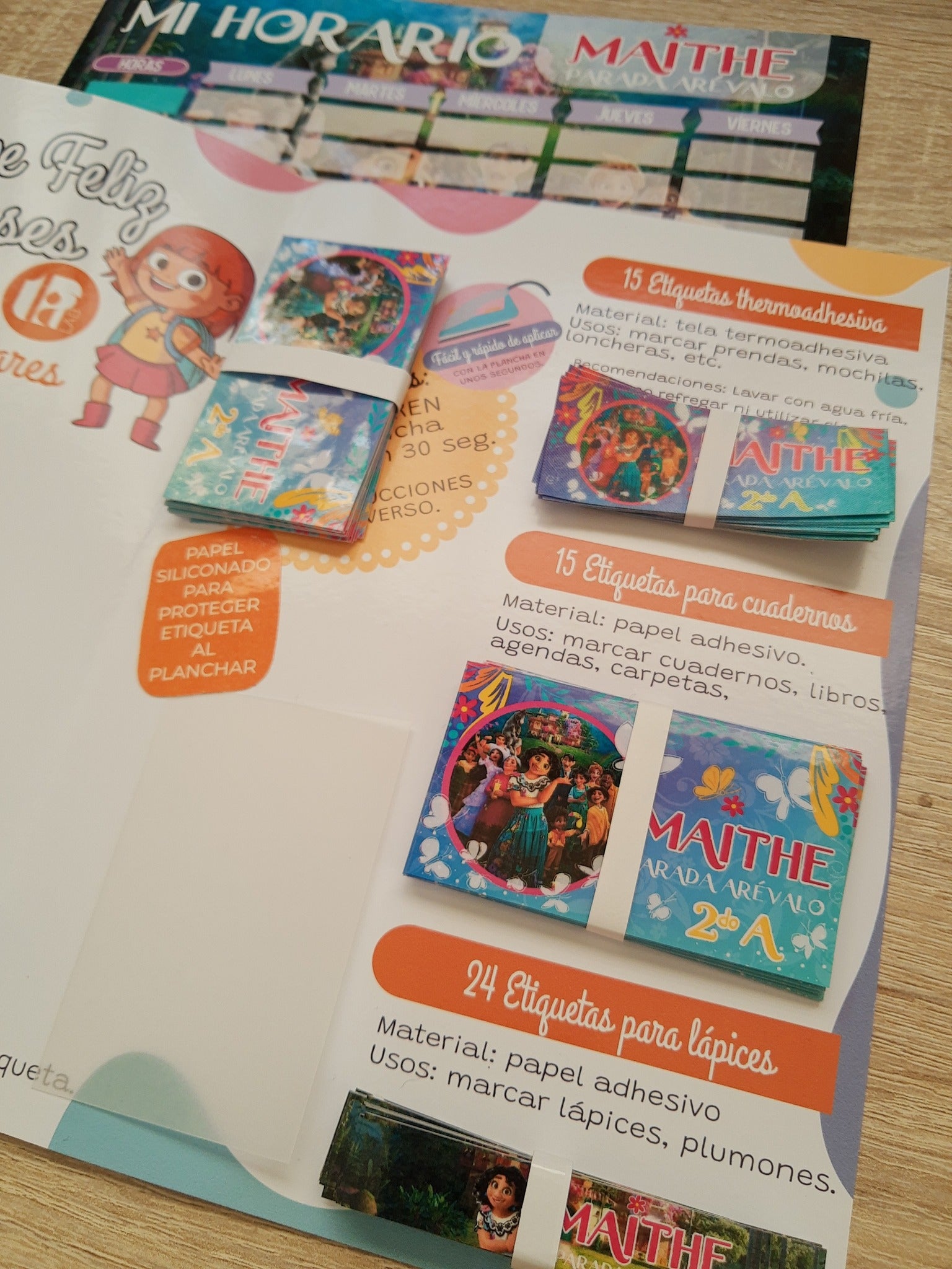 Pack Etiquetas escolar "Vuelve Feliz a clases"