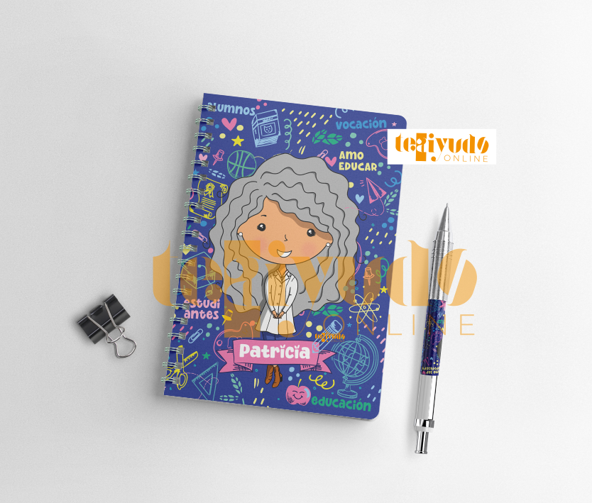 DIGITAL | Asistente 24 | Cute Blue | Portadas delantal blanco