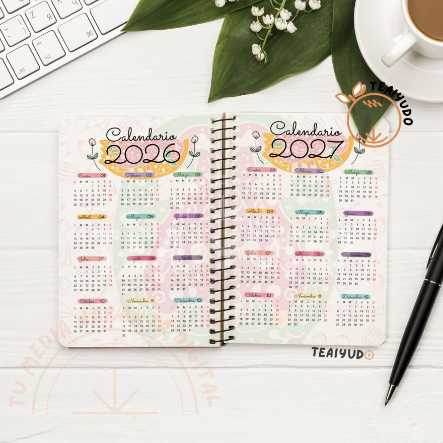 DIGITAL | Téc. Educ. Parvularia 25 | Sweet Pastel | Calendarios