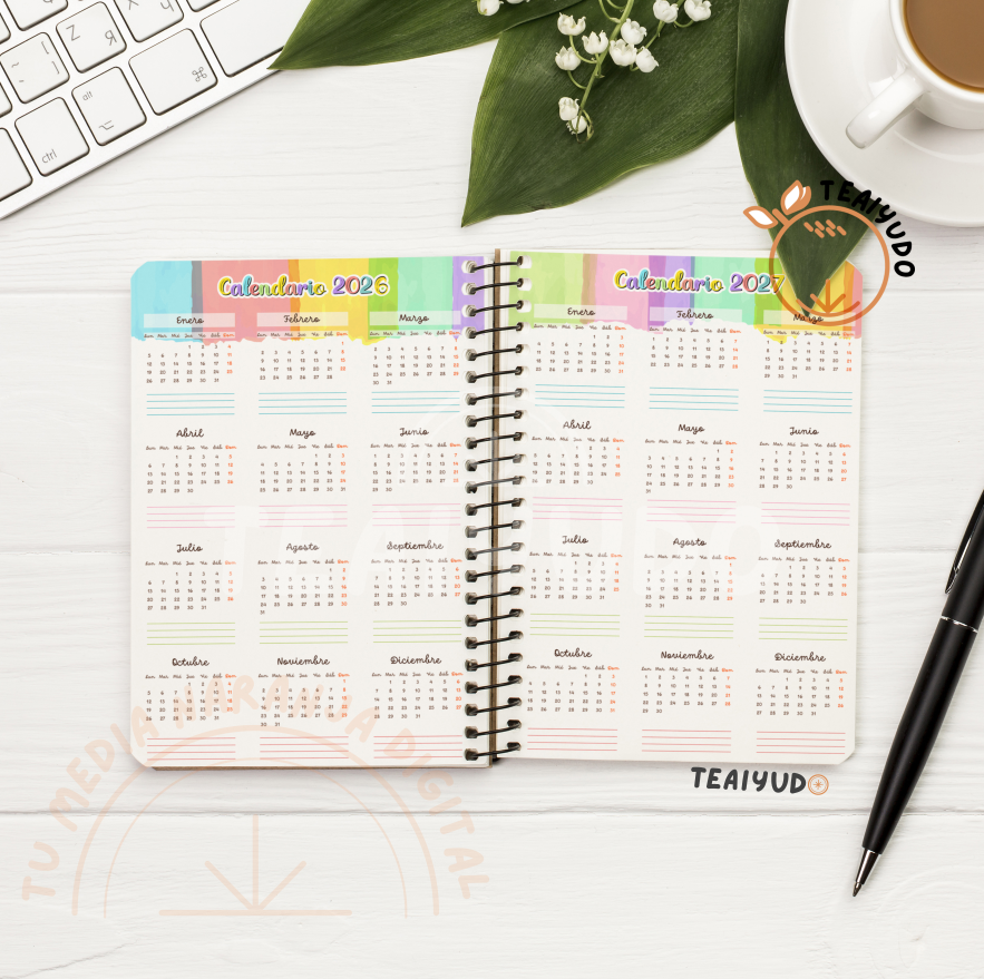 DIGITAL | Profesora 24 | Acuarel | Calendario vertical