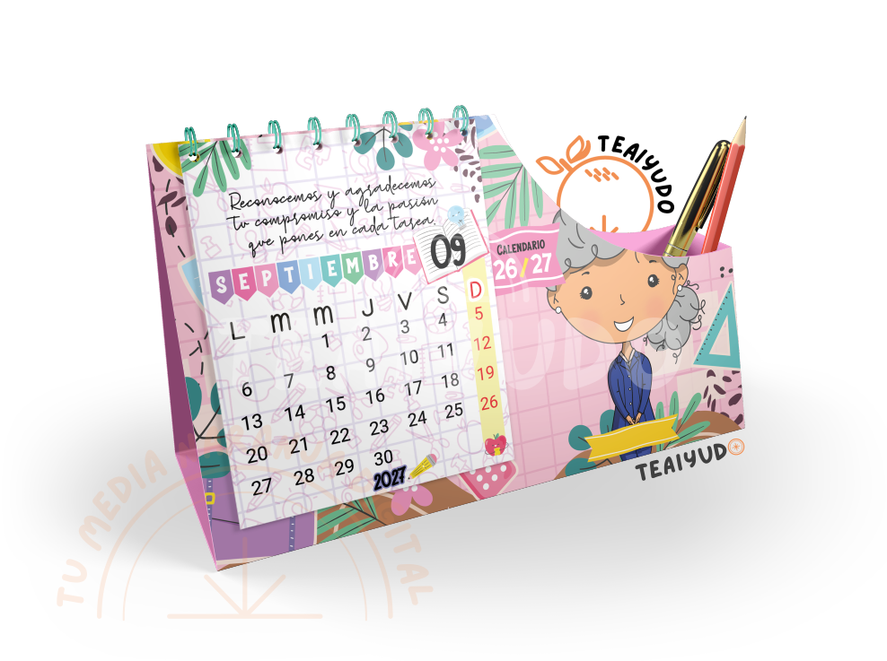 DIGITAL | Asistente azul 2025 | Scolaria Calendario Escritorio 2025–2027