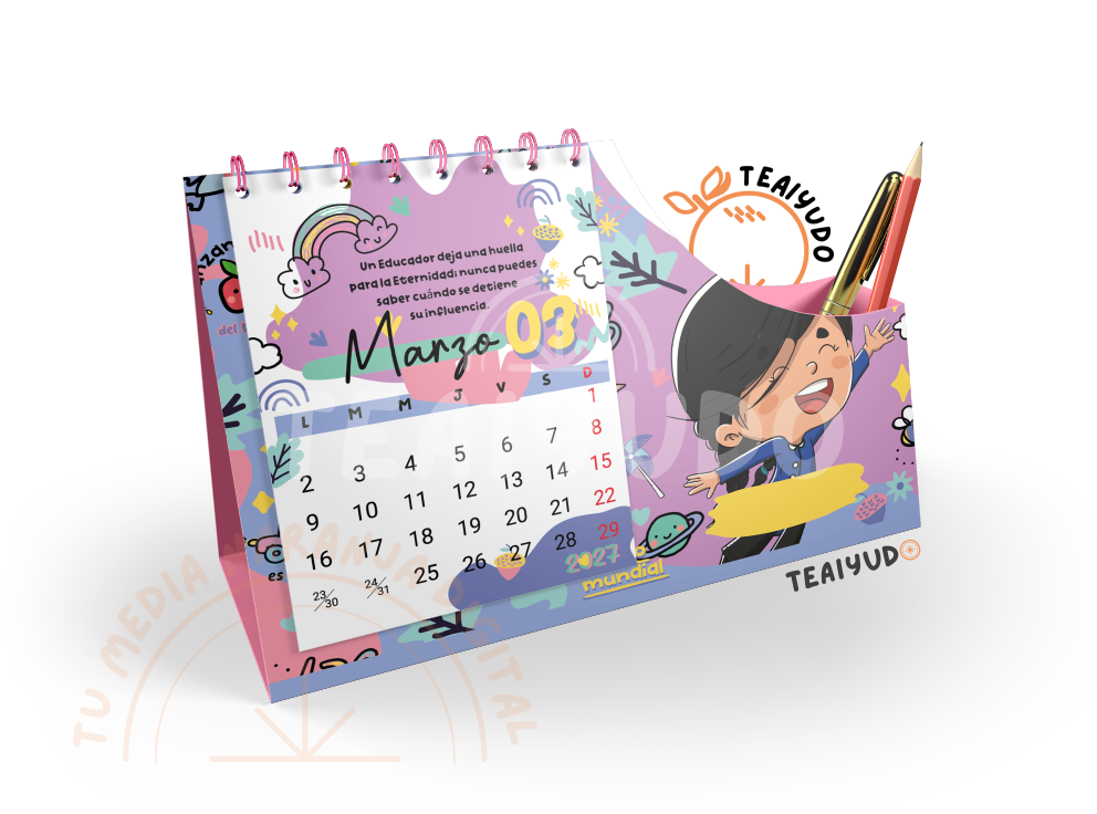 DIGITAL | Téc. Educ. Parvularia 20 | Cosmic | Calendario porta lápiz