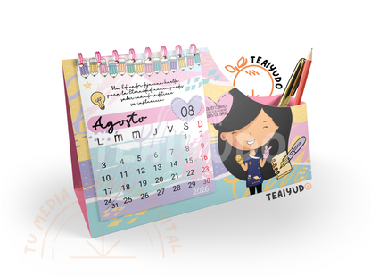 DIGITAL | Téc. Educ. Parvularia 22 | Abstracto | Calendario porta lápiz