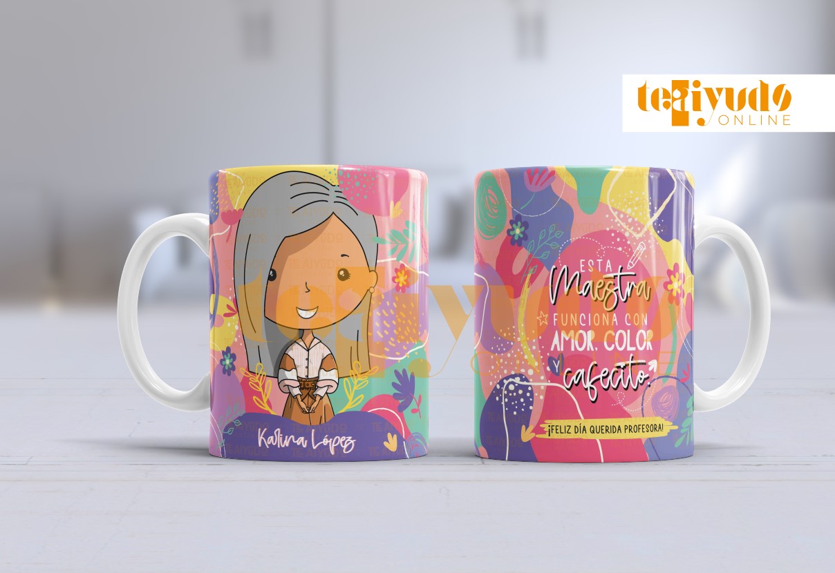 DIGITAL | Profesora 23 | Colorido | Kit Tazones
