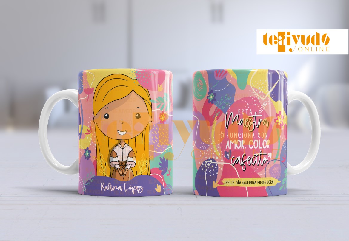 DIGITAL | Profesora 23 | Colorido | Kit Tazones