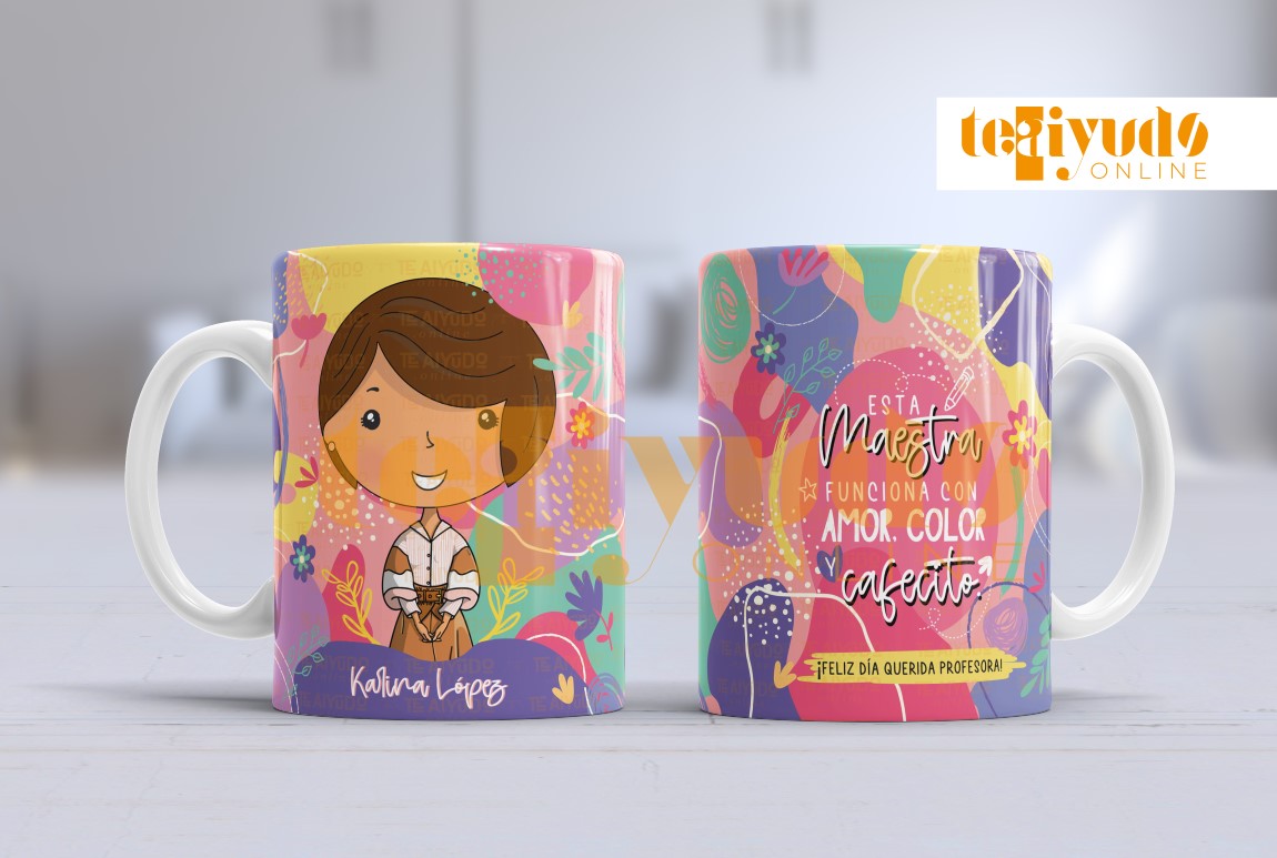 DIGITAL | Profesora 23 | Colorido | Kit Tazones