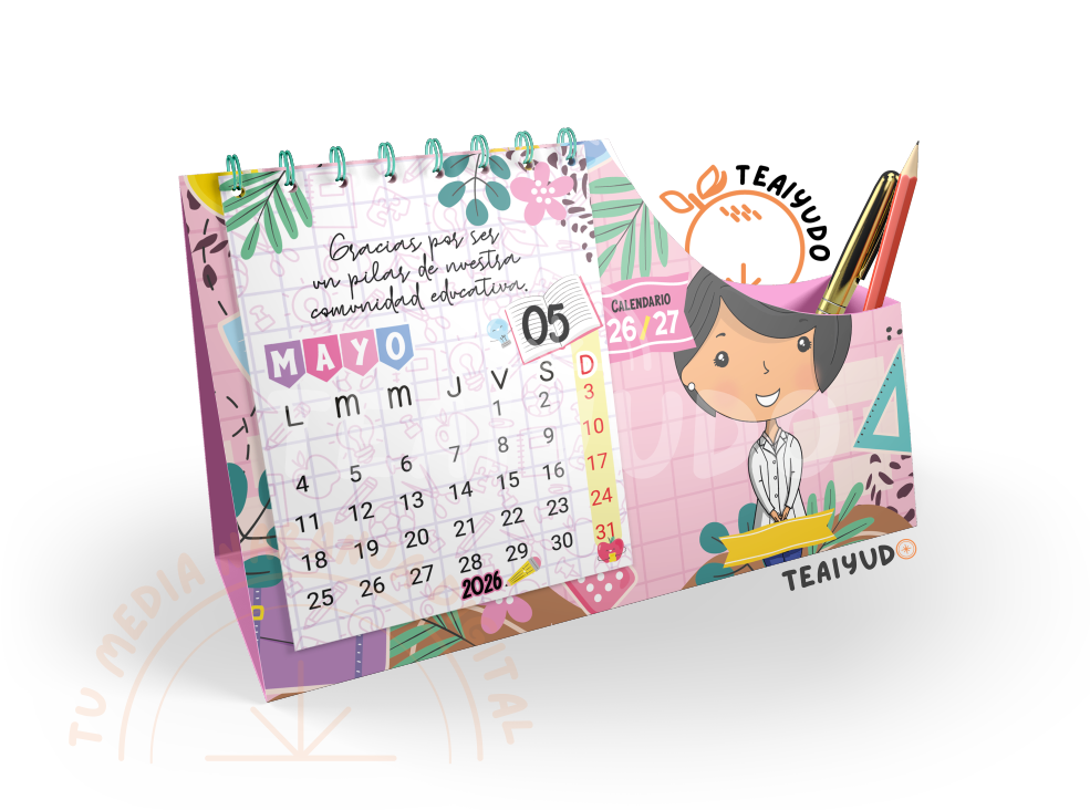 DIGITAL | Asistente blanca 2025 | Scolaria Calendario Escritorio 2025–2027