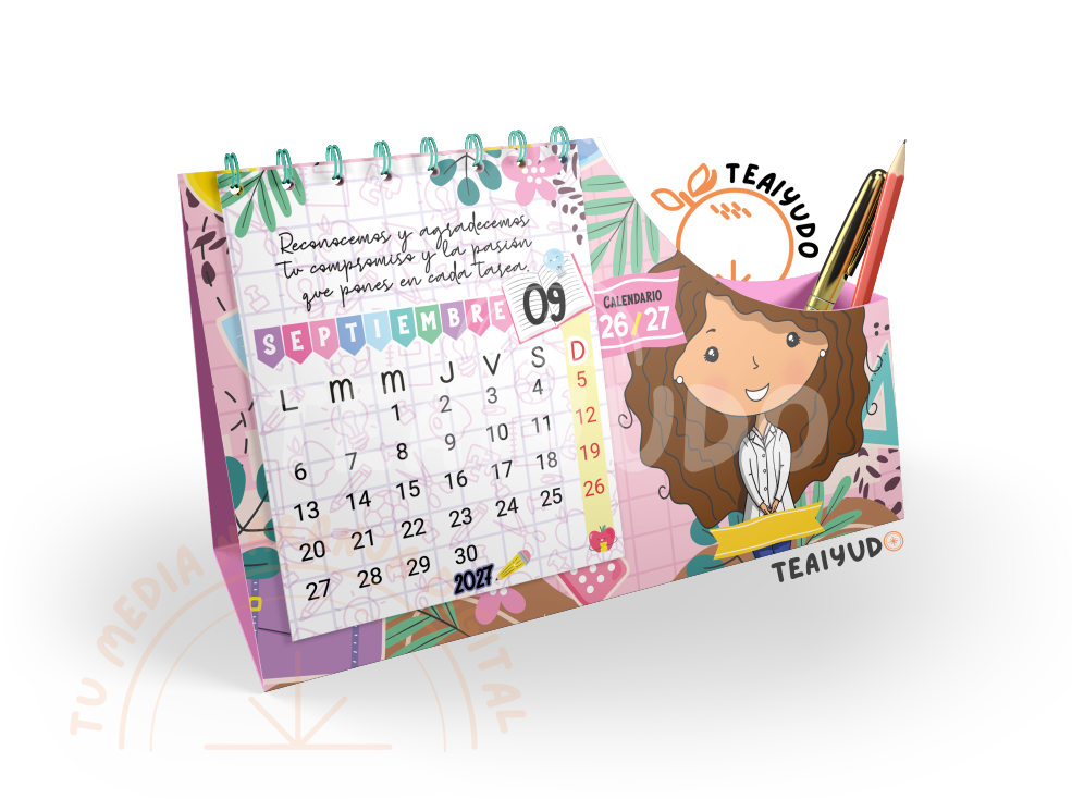DIGITAL | Asistente blanca 2025 | Scolaria Calendario Escritorio 2025–2027