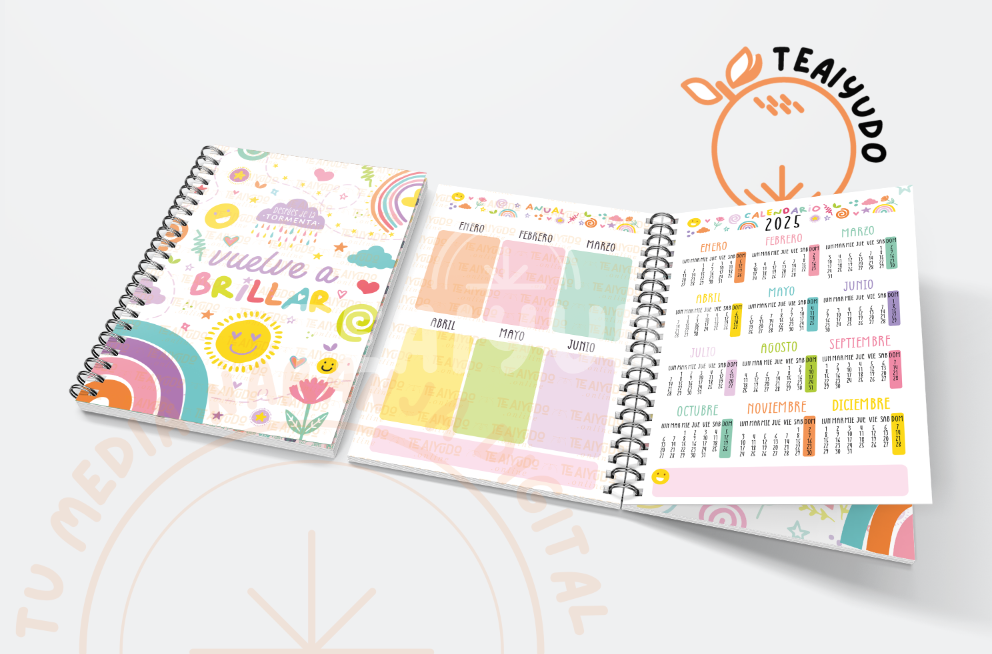 DIGITAL | Planner 2025 | Kit "Vuelve a Brillar" A5 + Accesorios Editables y Regalos Exclusivos
