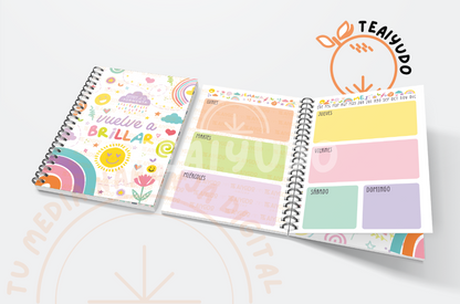 DIGITAL | Planner 2025 | Kit "Vuelve a Brillar" A5 + Accesorios Editables y Regalos Exclusivos