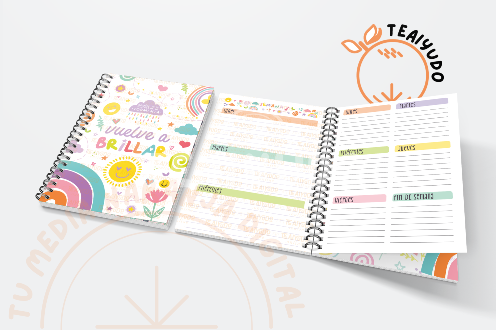 DIGITAL | Planner 2025 | Kit "Vuelve a Brillar" A5 + Accesorios Editables y Regalos Exclusivos