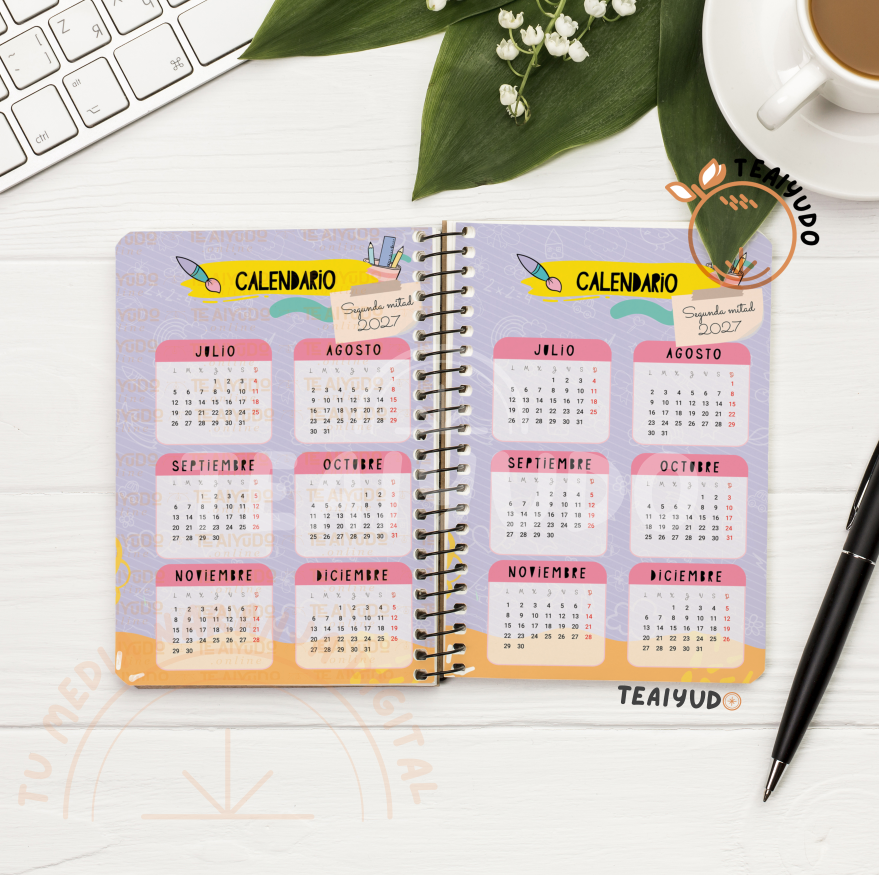 DIGITAL | Téc. Educ. Parvularia 21 | Infantil Lineal | Calendario Vertical